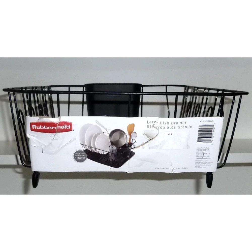Rubbermaid Food Products Rubbermaid, Large, Black Dish Drainer NEW Silverware